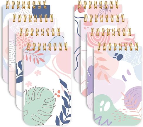 Thboxes Pocket Notebooks 8 Pack, 3x5 Inch Mini Pads with,60 Sheets Lined Pages Spiral Notepads for woman Organizing Thoughts, Sketches, Notes, Lists at School, Work, Home, or Travel，Dreamy Flowers in Saudi Arabia