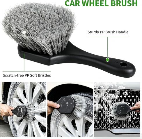 14Pcs Car Wash Kit, 62'' Car Wash Brush with Long Handle, Microfiber Scratch-Free Carwash Brush Mop Mitt Kit Car Car Washing Supplies Cleaning Kit for Cars RV SUV Truck Boat Green in Kuwait