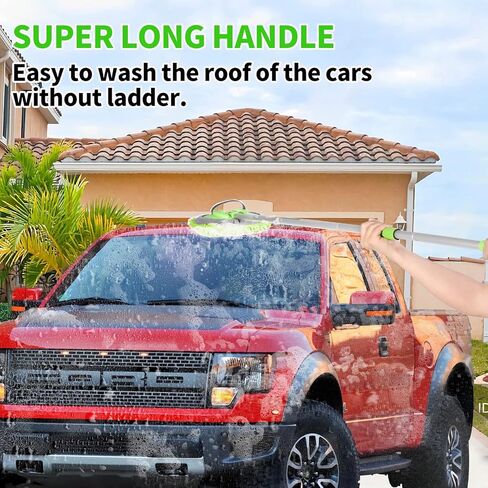 14Pcs Car Wash Kit, 62'' Car Wash Brush with Long Handle, Microfiber Scratch-Free Carwash Brush Mop Mitt Kit Car Car Washing Supplies Cleaning Kit for Cars RV SUV Truck Boat Green in Kuwait