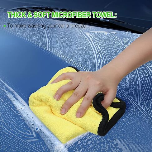 14Pcs Car Wash Kit, 62'' Car Wash Brush with Long Handle, Microfiber Scratch-Free Carwash Brush Mop Mitt Kit Car Car Washing Supplies Cleaning Kit for Cars RV SUV Truck Boat Green in Kuwait