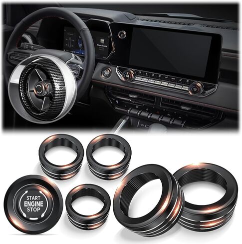 for 2023-2026 Chevy Colorado Accessories, 7PCS Premium Aluminum Decorative Switch Ring Trims Knob Cover Set (Pink), Interior Upgrade | Scratch & Wear Resistant | Non-Slip Design in Kuwait
