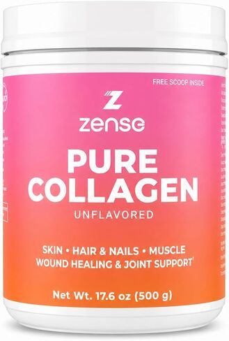 ZENSE Pure Type I&III Collagen Powder 100%- Hydrolyzed Collagen Peptide-Joint, Skin, Hair, Nail Support- Quick dissolved Collagen - Highest Protein, Highest Pure Collagen Content, Free additives in Saudi Arabia
