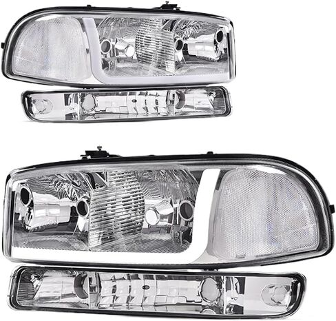 مجموعة المصابيح الأمامية PIT66 LED DRL BAR، متوافقة مع 1999-2007 GMC Sierra 1500/2001-2007 1500HD 2500HD 3500 /Fit 99-06 GMC Yukon in Kuwait