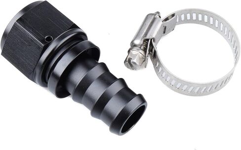 AC PERFORMANCE -16 AN Straight Push On Lock Hose End Fitting Aluminum Black with Clamp in Saudi Arabia