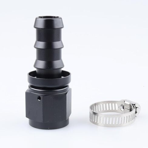 AC PERFORMANCE -16 AN Straight Push On Lock Hose End Fitting Aluminum Black with Clamp in Saudi Arabia