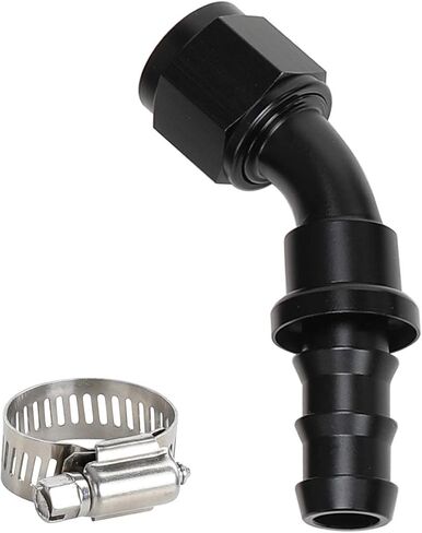 AC PERFORMANCE -16 AN Straight Push On Lock Hose End Fitting Aluminum Black with Clamp in Saudi Arabia