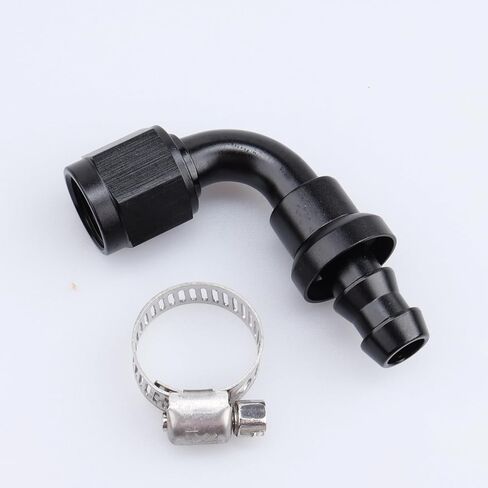 AC PERFORMANCE -16 AN Straight Push On Lock Hose End Fitting Aluminum Black with Clamp in Saudi Arabia