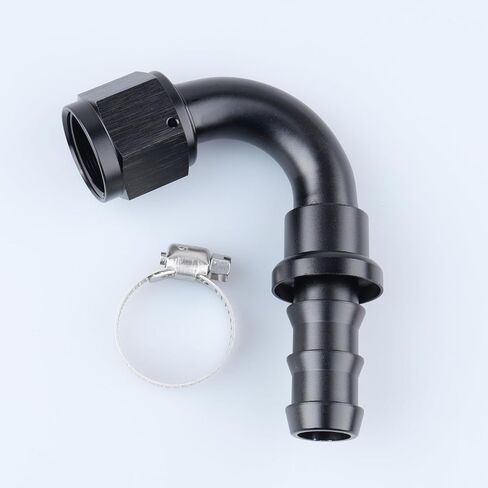 AC PERFORMANCE -16 AN Straight Push On Lock Hose End Fitting Aluminum Black with Clamp in Saudi Arabia