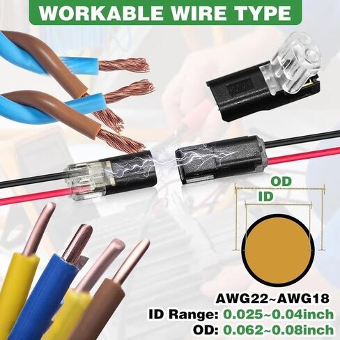 Wire Connector, Double Wire Plug in Connectors, Quick-Clip Fasteners Multi-Purpose Snap-On Blocks for Strip Lights DIY Crafting, Low-Voltage Decor in Kuwait