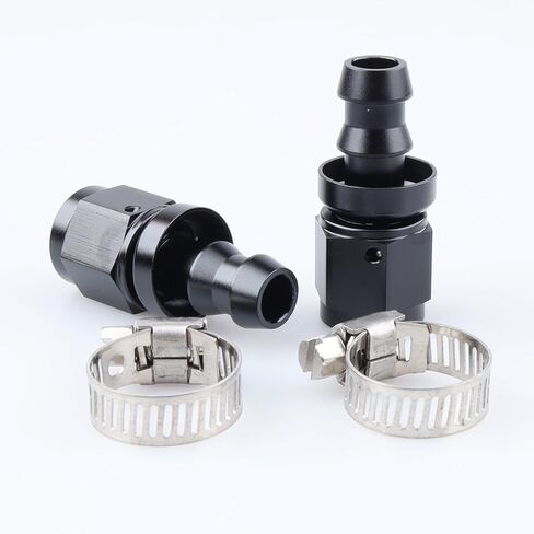 AC PERFORMANCE -16 AN Straight Push On Lock Hose End Fitting Aluminum Black with Clamp in Saudi Arabia