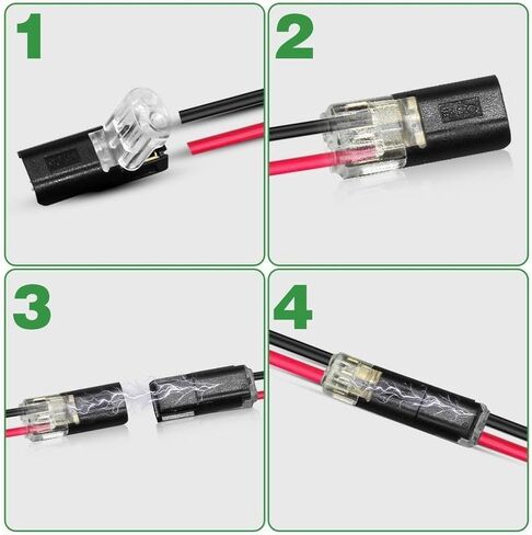 Wire Connector, Double Wire Plug in Connectors, Quick-Clip Fasteners Multi-Purpose Snap-On Blocks for Strip Lights DIY Crafting, Low-Voltage Decor in Kuwait