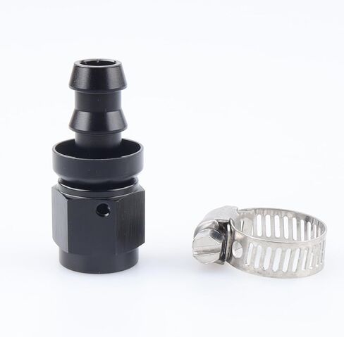 AC PERFORMANCE -16 AN Straight Push On Lock Hose End Fitting Aluminum Black with Clamp in Saudi Arabia