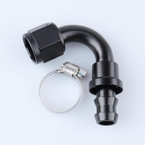 AC PERFORMANCE -16 AN Straight Push On Lock Hose End Fitting Aluminum Black with Clamp in Saudi Arabia