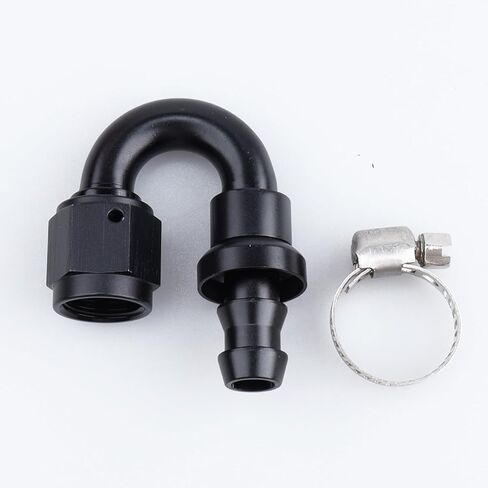AC PERFORMANCE -16 AN Straight Push On Lock Hose End Fitting Aluminum Black with Clamp in Saudi Arabia