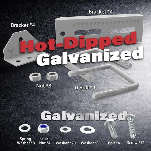 8" Hot-Dipped Galvanized Boat Trailer Bunk Brackets Fits 3" x 3", 2" x 3", 1-1/2" x 3" Trailer Crossmembers Boat Trailer Parts Accessories, Pack of 4 in Kuwait