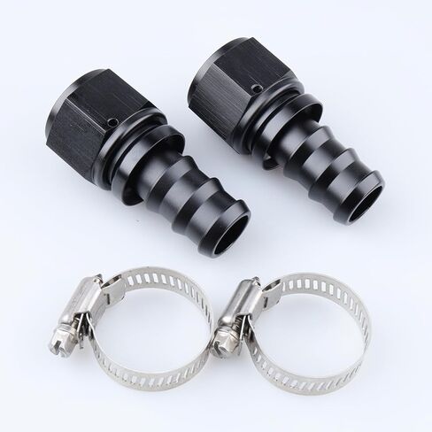 AC PERFORMANCE -16 AN Straight Push On Lock Hose End Fitting Aluminum Black with Clamp in Saudi Arabia