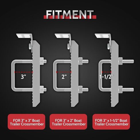 8" Hot-Dipped Galvanized Boat Trailer Bunk Brackets Fits 3" x 3", 2" x 3", 1-1/2" x 3" Trailer Crossmembers Boat Trailer Parts Accessories, Pack of 4 in Kuwait