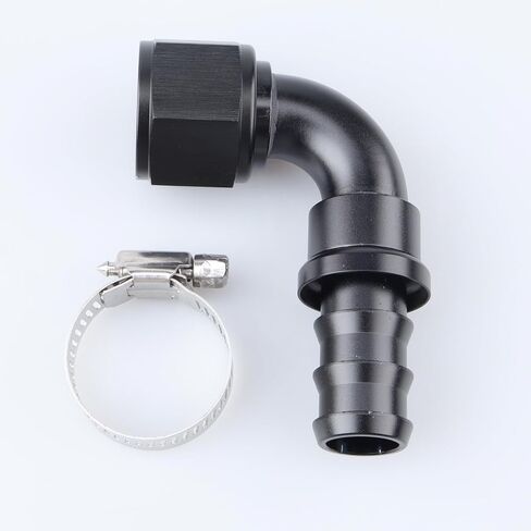 AC PERFORMANCE -16 AN Straight Push On Lock Hose End Fitting Aluminum Black with Clamp in Saudi Arabia