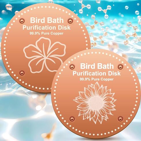 Bird Bath Purification Disk Pure Copper Outside Winter Solar Power Birdbath Wild Hummingbird Pedestal Fountain Cleaner Outside Humming Feeder Cage Dispenser Heater Garden Deal Lover Women Gift in Saudi Arabia