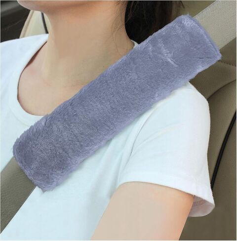 Sun Walker 2PCS Seat Belt Shoulder Pads, Fluffy Soft Plush Auto Seat Belt Pads for Protecting Your Neck & Shoulder, Comfortable Seatbelt Cover Warm Protective Cushion for Most Cars (Black) in Kuwait