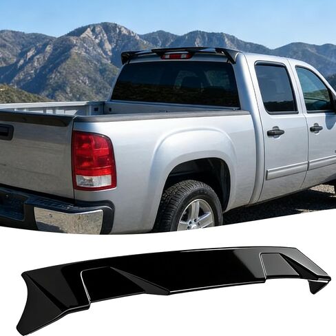 STSEV01 Rear Spoiler Cab Roof Wing Fit for Chevy Silverado 1500 2500 GMC Sierra 1500 2014-2018 Accessories LT/LTZ/Custom/Work Truck/High Country (Crew Cab or Extended Cab Only), Add-on Top Wing Lip in Kuwait