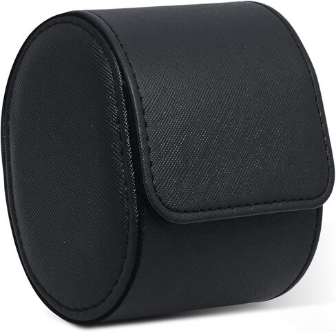 Watch Roll Travel Case for 3 Watch, Watch Case for Men and Women, Luxury Leather Portable Watch Case Roll Organizer for Home Storage, Travel and Display with WHITE BOX (Black, 3 slot) in Kuwait