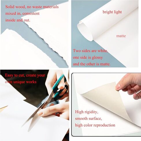 11×14" Poster Board 30pcs White Poster Paper Bulk 250GSM Thick Dual-Sided Glossy & Matte Paper suitable for DIY, Crafts, Drawing and School Supplies in Kuwait