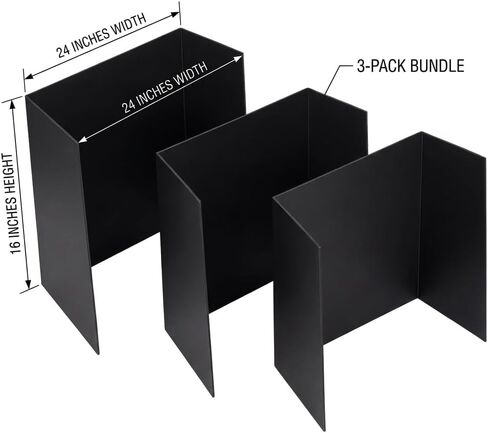 Trifold Poster Board, 24" x 16", Corrugated Project Boards for Science Fairs, School Projects, Event Displays, and Business Presentations, 3-Pack, Black in Kuwait