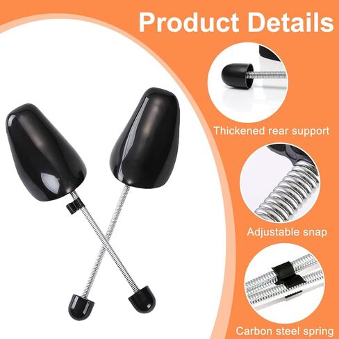 XINGZI 1Pair Black Plastic Portable Adjustable Spring Shoe Trees Shoe Shapers Shoe Form Stretchers Boot Holders for Shoe Care in Saudi Arabia