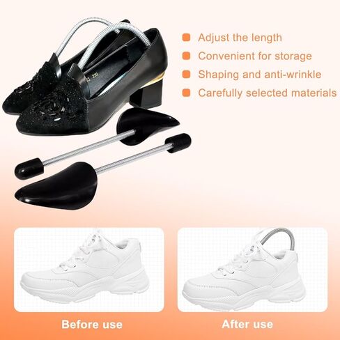 XINGZI 1Pair Black Plastic Portable Adjustable Spring Shoe Trees Shoe Shapers Shoe Form Stretchers Boot Holders for Shoe Care in Saudi Arabia