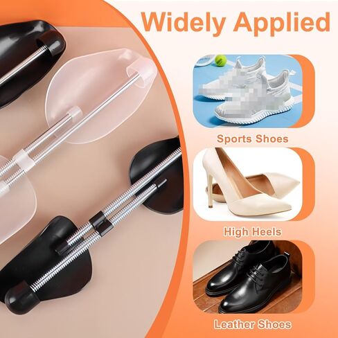 XINGZI 1Pair Black Plastic Portable Adjustable Spring Shoe Trees Shoe Shapers Shoe Form Stretchers Boot Holders for Shoe Care in Saudi Arabia