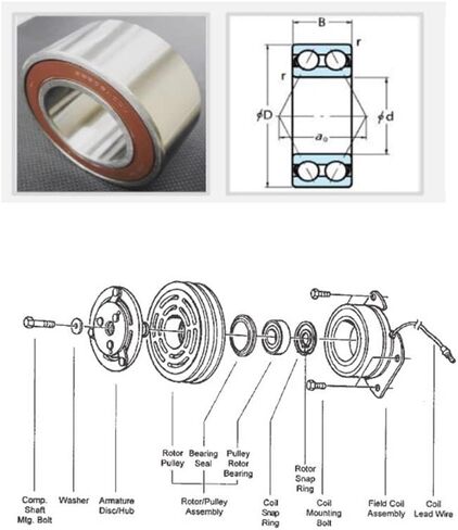 1PC 35BD219-2RS Bearing 35x55x20mm ABEC-5 Car Air Conditioning Compressor Bearings Double Sealed DA355520 2RS 355520 in Kuwait