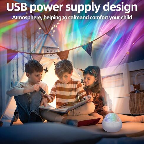 جهاز عرض الضوء الحسي للتوحد، يعمل بمنفذ USB، إسقاط السقف، تأثيرات مهدئة، متعدد الألوان، بلاستيك، متوسط in Kuwait