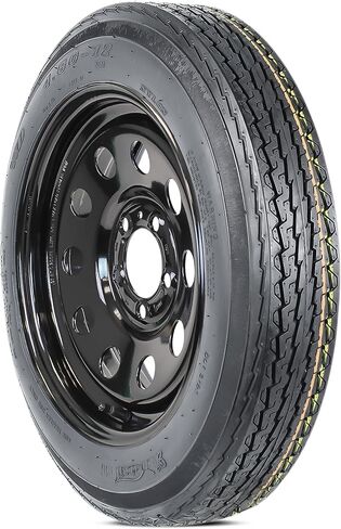 مجموعة إطارات إطارات المقطورة eCustomrim 4.80-12 480-12 12 بوصة تحميل B 5 عجلة وحدات سوداء - ضمان لمدة عامين مع جانب الطريق in Kuwait