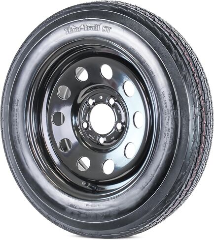 مجموعة إطارات إطارات المقطورة eCustomrim 4.80-12 480-12 12 بوصة تحميل B 5 عجلة وحدات سوداء - ضمان لمدة عامين مع جانب الطريق in Kuwait