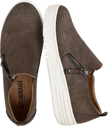 CUSHIONAIRE Women's Nissa Casual Zipper Slip on with +Memory Foam & Wide Widths Available in Saudi Arabia