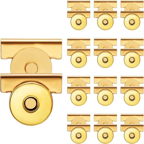 Zorveiio 12Pcs Magnetic Snap Buttons for Clothing, No Sewing Required & Seamless Invisible Closure, Gold Metal Clasps for Tote Bags, Purses, DIY Crafts(Gold) in Kuwait