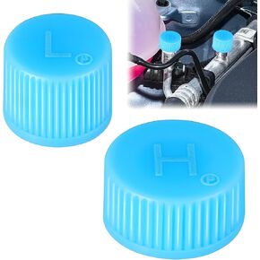 2PCS Car A/C Valve Core Caps, Auto Air Conditioner Valve Cap, Blue Car AC Low Pressure Port and High Pressure AC Caps System, Professional Auto Accessories AC Valve Cap for R134A System (2PCS) in Kuwait