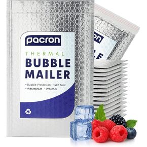 Insulated Silver Thermal Bubble Mailers – Mixed Sizes 6x7 (100) & 18x23 (100)– Waterproof Foil Self-Sealing Padded Envelopes – Cold Shipping Bags for Food, Cosmetics, Pharmaceuticals in Saudi Arabia