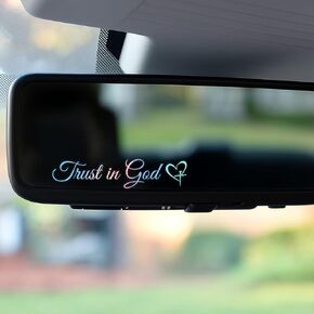Premium 5PCS Trust in God Christian Rearview Mirror Sticker, Jesus Vinyl Faith Stickers for Car Windows, Trucks, Laptops – Durable Religious Decals, Inspirational Christian Gift for Men & Women in Kuwait