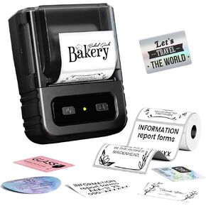 Ponek M102 Label Makers - Barcode Label Printer Label Maker with 7000+ Icons 700+ Templates for Small Business, Address, Ingrediant, QR Code, Clothing, Mailing Gift Tag for Phones & PC, Black in Kuwait