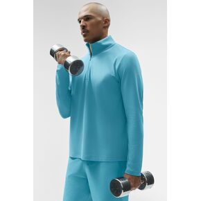 Alo Yoga Conquer 1/4 Zip Reform Long Sleeve - Blue Breeze in Saudi Arabia