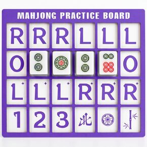 Solo Mahjong Board Practice, Wooden Single Player Mahjong Practice Board with RLO Charleston Guide & 24 Slots, Mah Jongg Accessories, Mah Jongg Gifts for Women, Training Tool for Beginners in Saudi Arabia