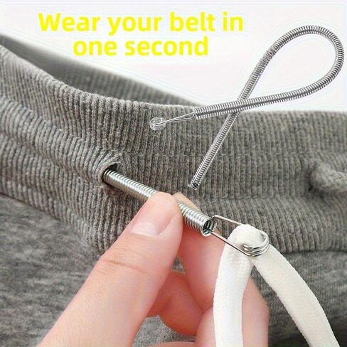 6PCS Drawstring Threader Tool Set, Elastic Waistband Cord Threading Tool Kit, Metal & Flexible Spring Threaders for Pants Hoodies Shorts DIY Sewing String Replacement Tool (Silver 6PCS) in Kuwait