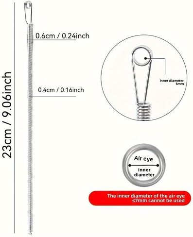 6PCS Drawstring Threader Tool Set, Elastic Waistband Cord Threading Tool Kit, Metal & Flexible Spring Threaders for Pants Hoodies Shorts DIY Sewing String Replacement Tool (Silver 6PCS) in Kuwait