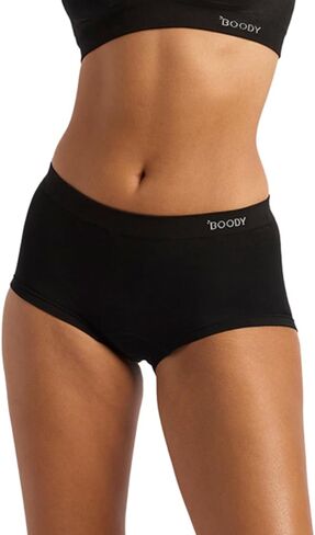 سراويل داخلية قصيرة للأولاد من Boody للسيدات، سراويل داخلية مريحة بدون خياطة للنساء، ارتفاع منخفض وتغطية كاملة، فسكوز الخيزران in Saudi Arabia