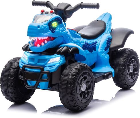 Bluefun Dinosaur Electric Ride On ATV 4 Wheeler for Kids,12V ATV Electric Car with Music,Bluetooth & LED Lights,Birthday Gift for Ages 3 (Green) in Saudi Arabia