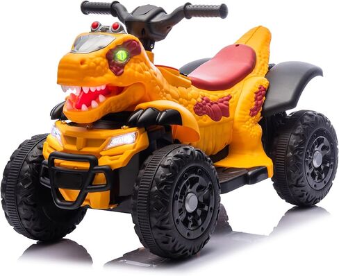 Bluefun Dinosaur Electric Ride On ATV 4 Wheeler for Kids,12V ATV Electric Car with Music,Bluetooth & LED Lights,Birthday Gift for Ages 3 (Green) in Saudi Arabia