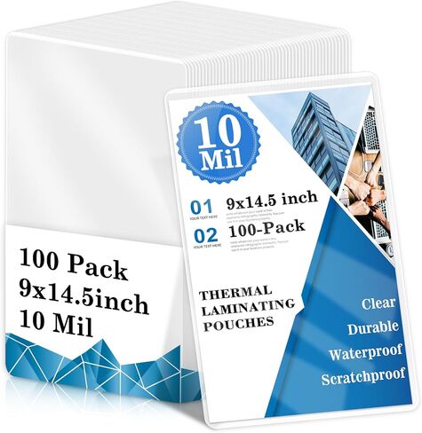 100 Pack 8.5x11inch 7mil Letter Size Laminating Sheets Thermal Laminating Pouches Paper Laminator Sheets File Card Laminator Pouches 8.5x11inch for Permits Cards File Photos in Kuwait
