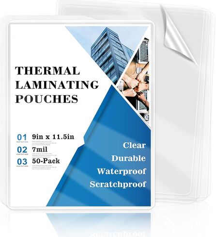 100 Pack 8.5x11inch 7mil Letter Size Laminating Sheets Thermal Laminating Pouches Paper Laminator Sheets File Card Laminator Pouches 8.5x11inch for Permits Cards File Photos in Kuwait